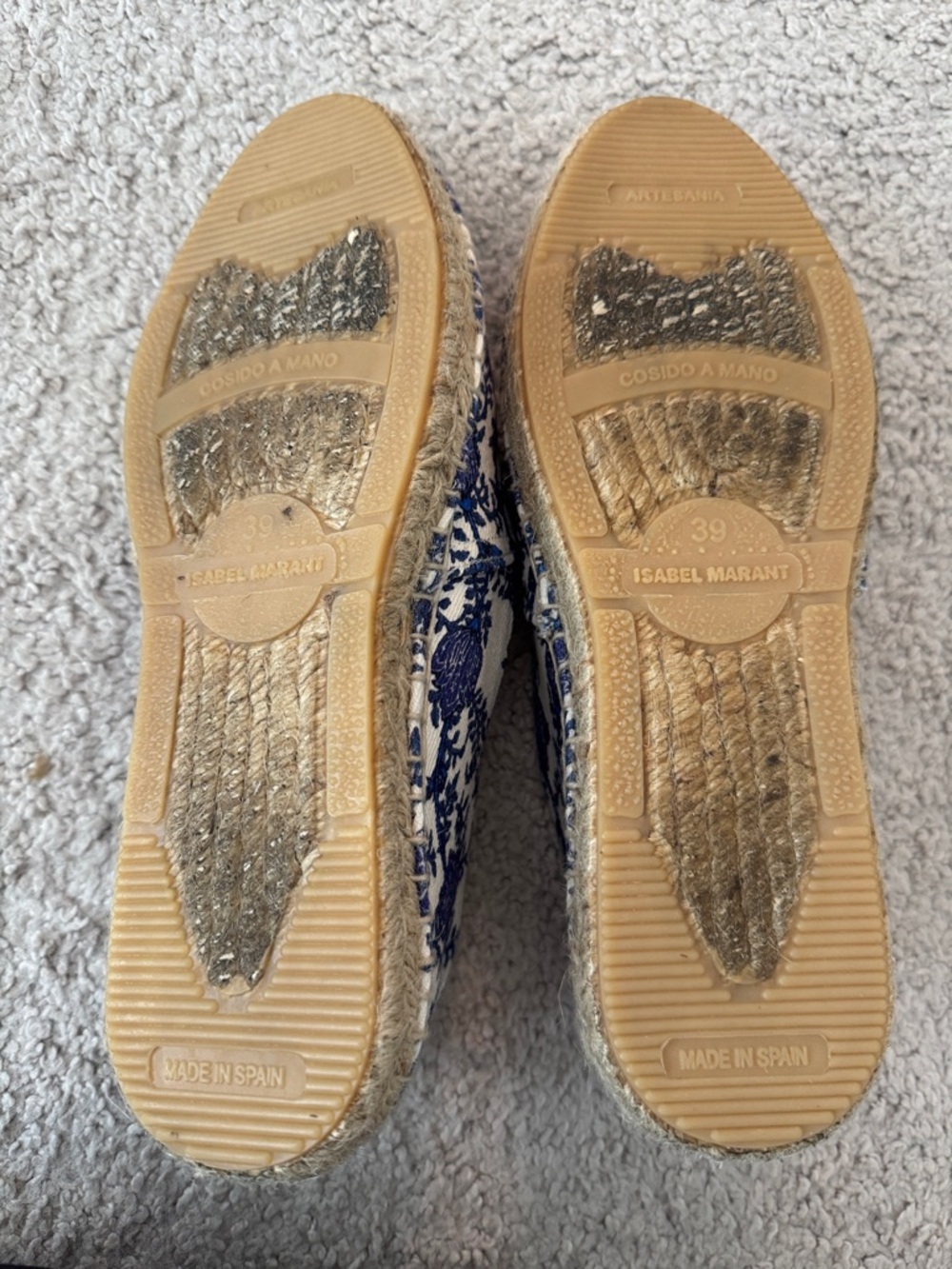 Isabel Marant White Canvas Espadrilles with Blue Floral - Picture 3 of 3